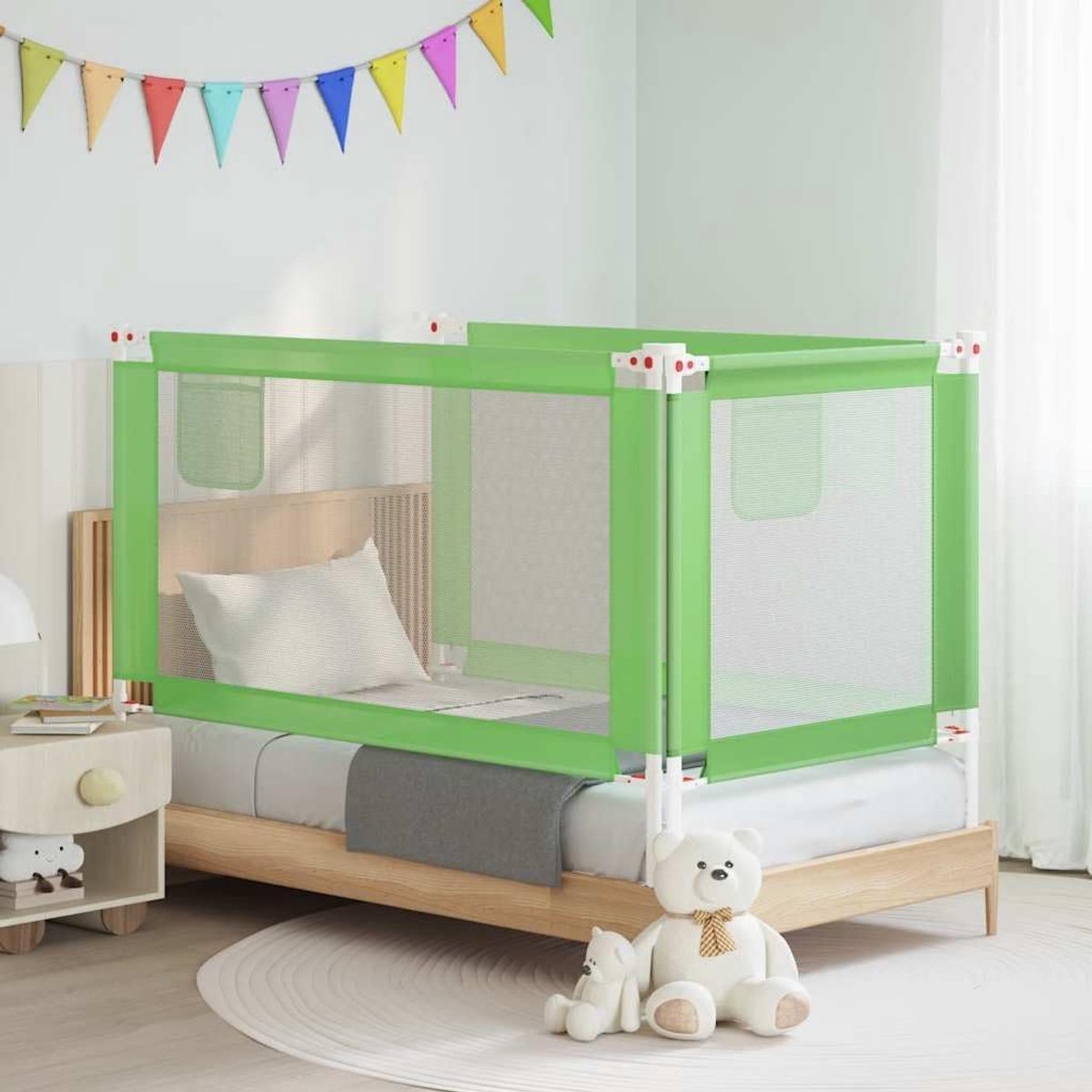 Bedhekje voor kinderen, groen, 150 x 25 cm, polyesterweefsel