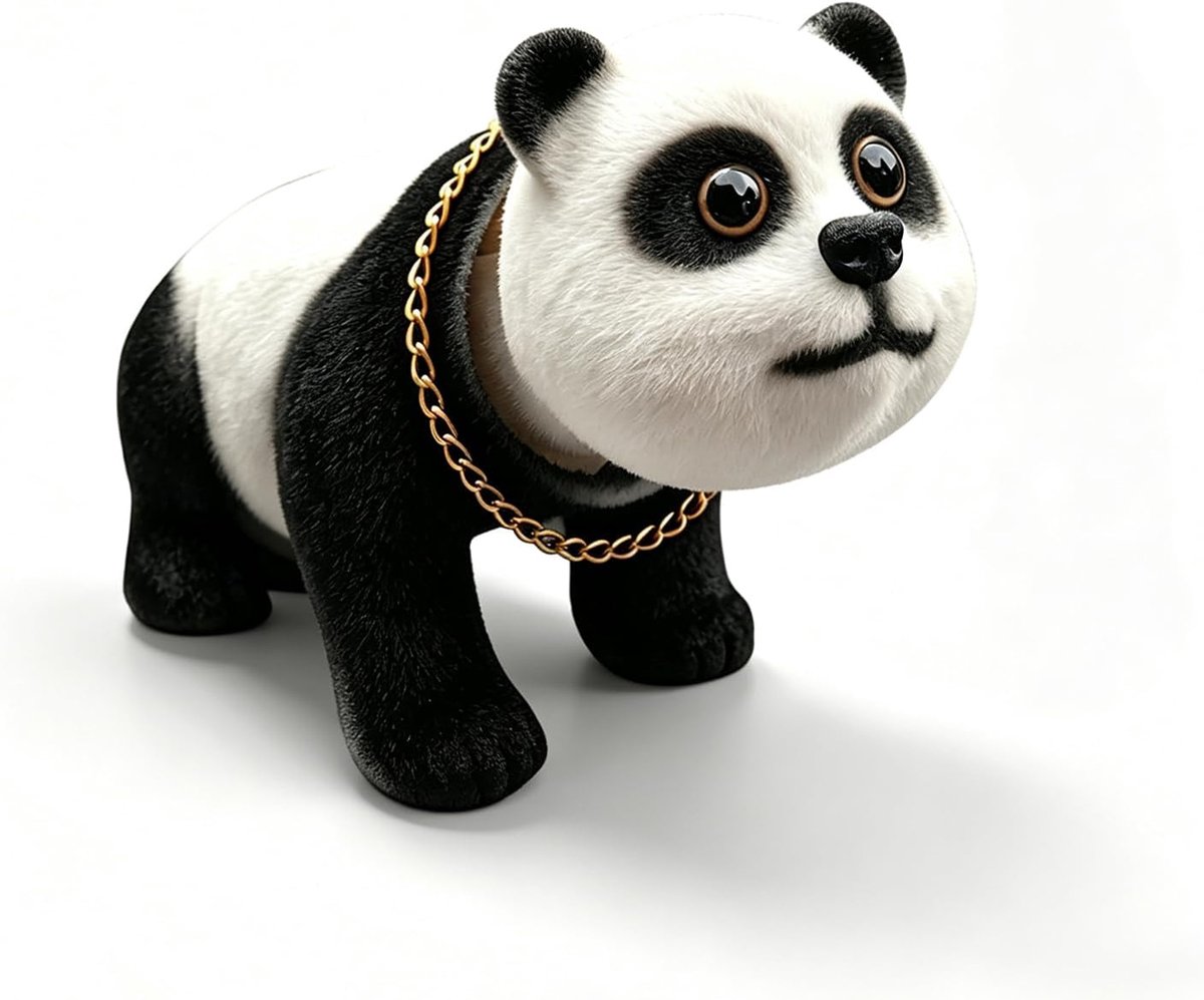Bobblehead Panda Auto Dashboard Decoratie, Hars Bobble Panda Auto Interieur Decoratie, Kantoor Decoratie, Zwart Wit