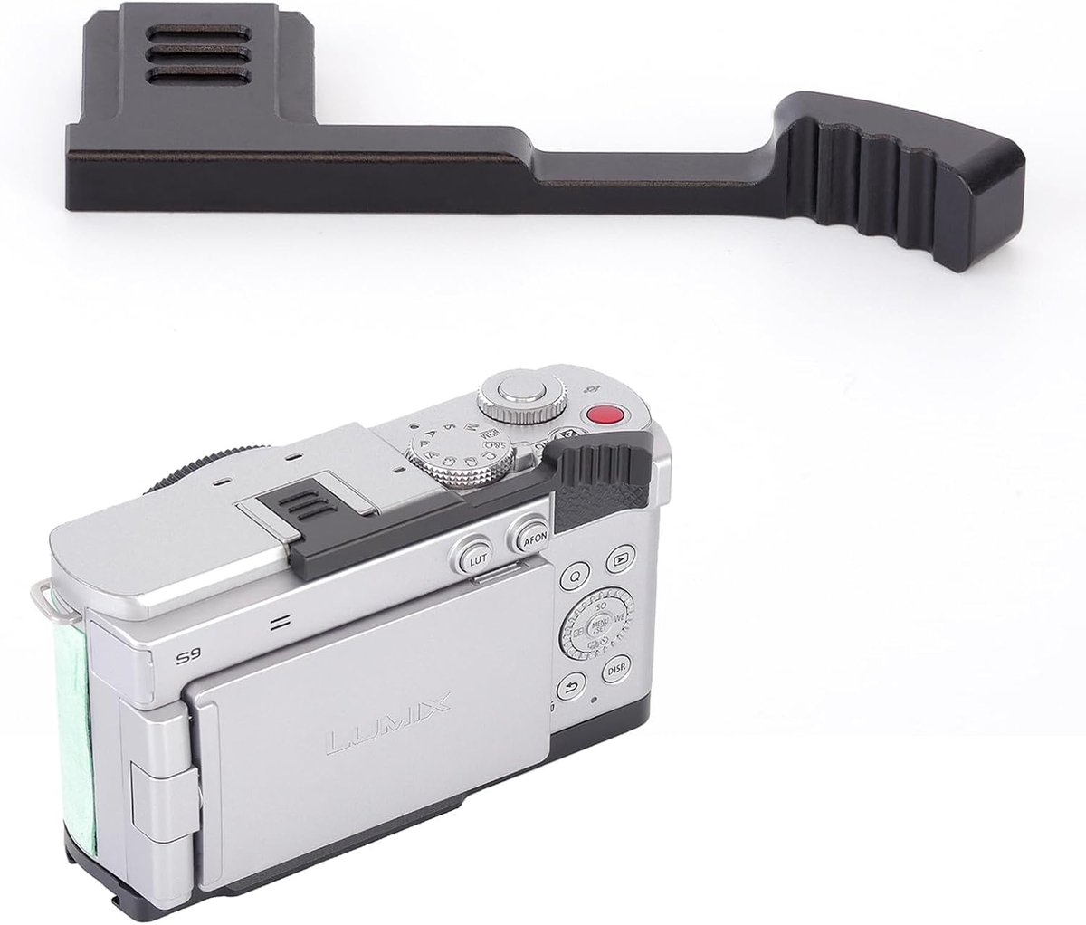 Duimgreep voor Panasonic LUMIX S9 camera, LUMIX S9 Duim Up Rest Hand Grip Anti-Slip Vingergreep, Hot Shoe Mount Duimondersteuning Verbeterde Grip voor fotografie met één hand (zwart)