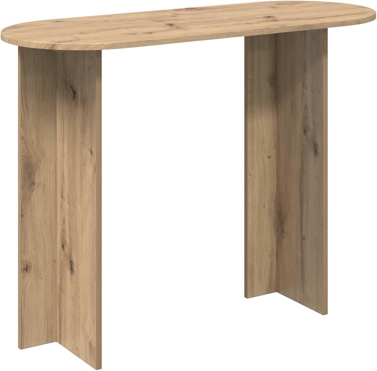 Consoletafel in Artisan eikenlook, 100 x 39,5 x 75 cm, voor hal en woonkamer, stabiele bijzettafel van houtmateriaal