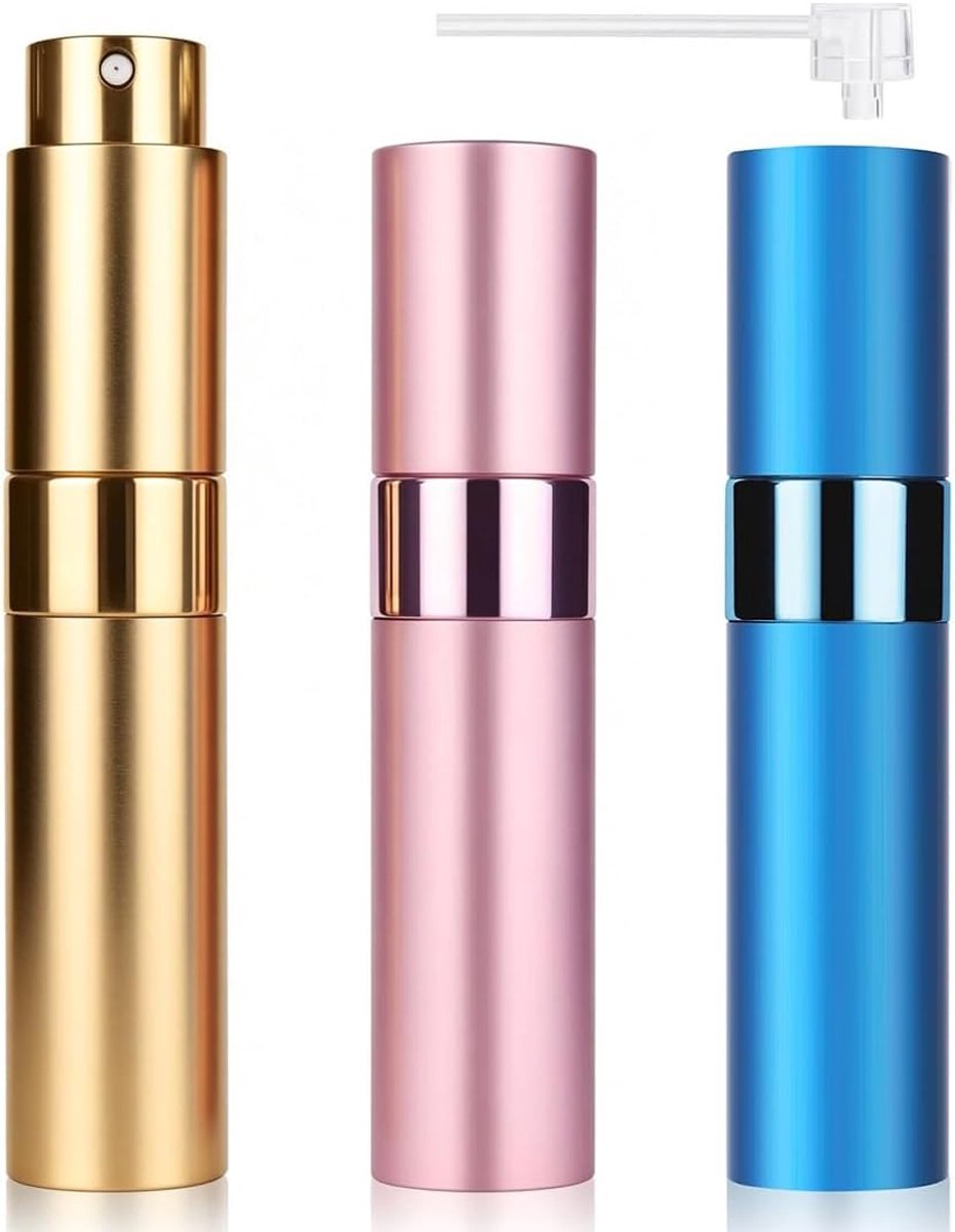 3 stuks parfumverstuiver, navulbaar, 8 ml, draaibare spuitfles, draagbaar