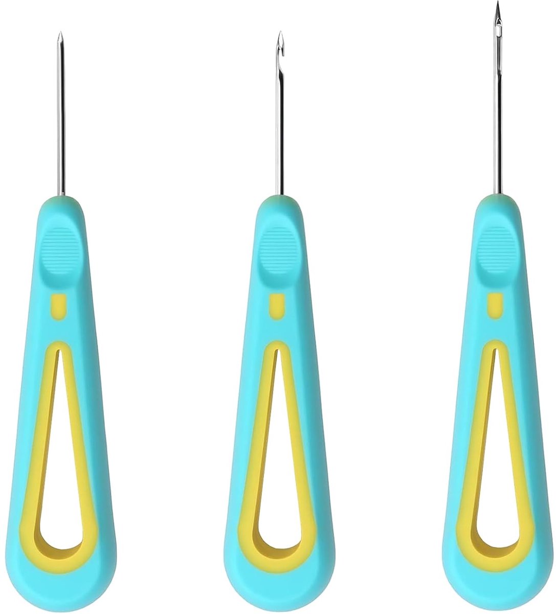 3 stuks naald, kaars, staal, naald, kaars, gereedschap voor knutselen, met antislip handgreep, voor het maken van vormen, siliconen, handwerk, leer