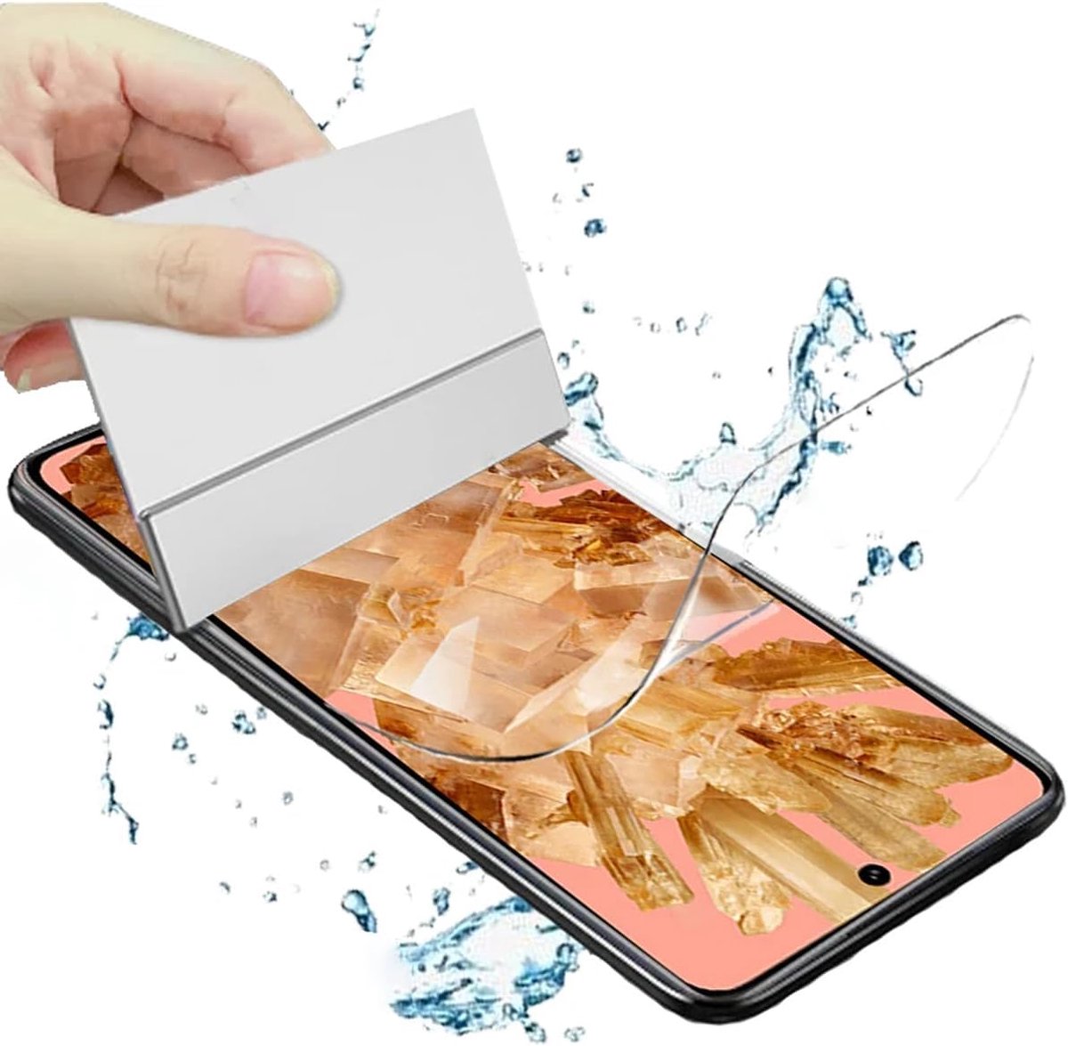 [3 stuks] Hydrogel-displaybeschermfolie voor Google Pixel 8 6,2 inch, hoge gevoeligheid, flexibele HD Clear beeldschermbescherming, TPU-folie, hydrogel