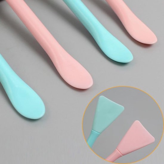 6 stuks cosmetische spatel, kleine siliconen applicator gezichtsborstel voor huidbehandeling, doe-het-zelf gezichtsmodder, gel, crème, lotion, poeder, klei, plastic schepper — afbeelding 3
