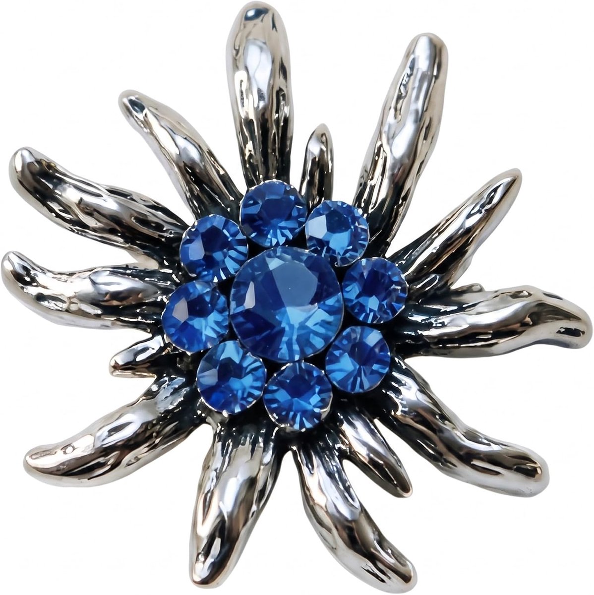 Bloem broche 1 stuk donkerblauw | veilige bevestiging | authentiek klederdrachtdesign voor dirndl, jassen en alpine feesten | elegant accessoire voor klederdrachtkleding