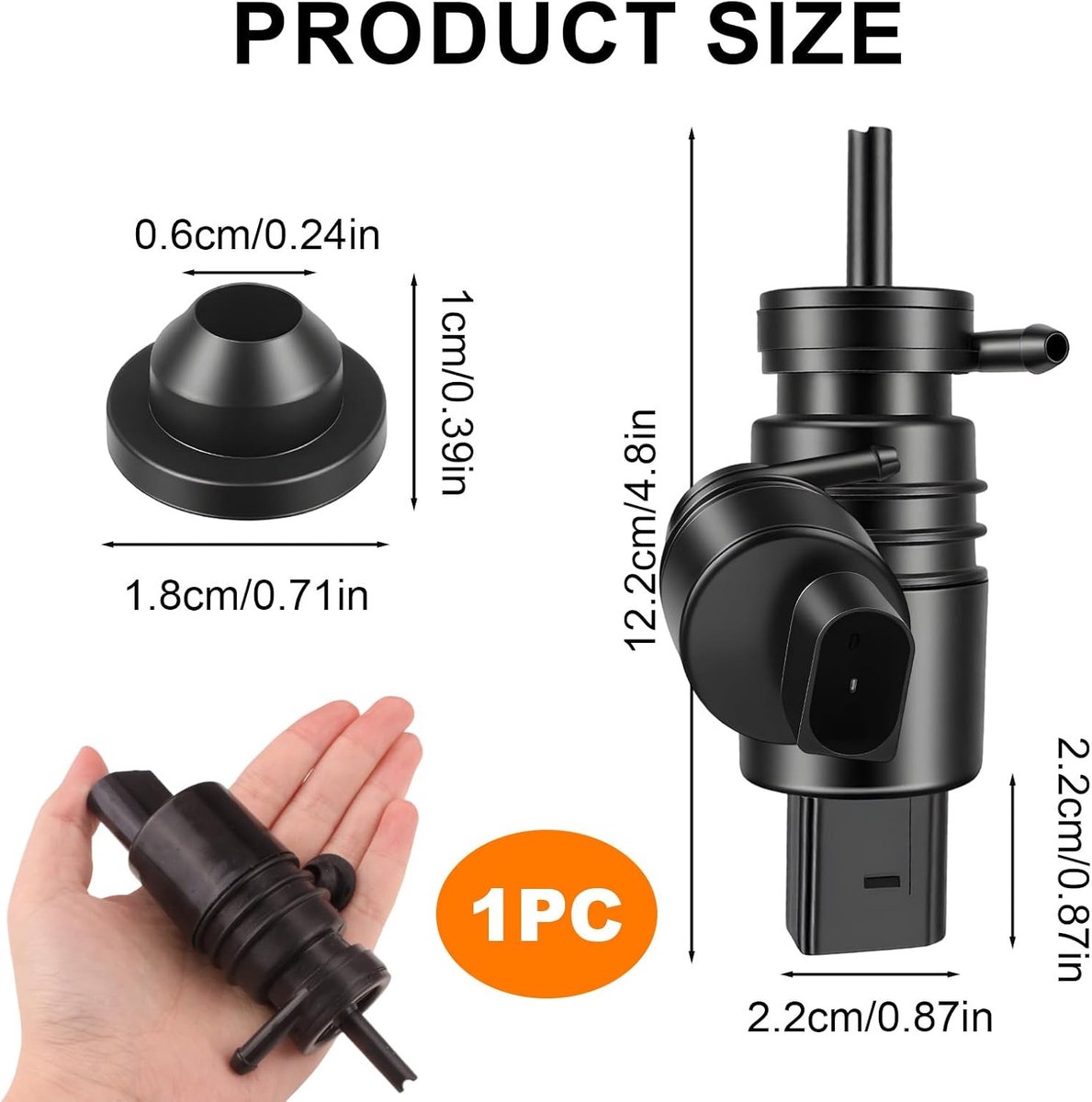 12 V, ruitensproeipomp, motor, compatibel met E46, E39, E90, E81, E60, E83, Z4, X3, X5, voor ruitenreinigingsinstallatie en koplampen, duurzame waspomp