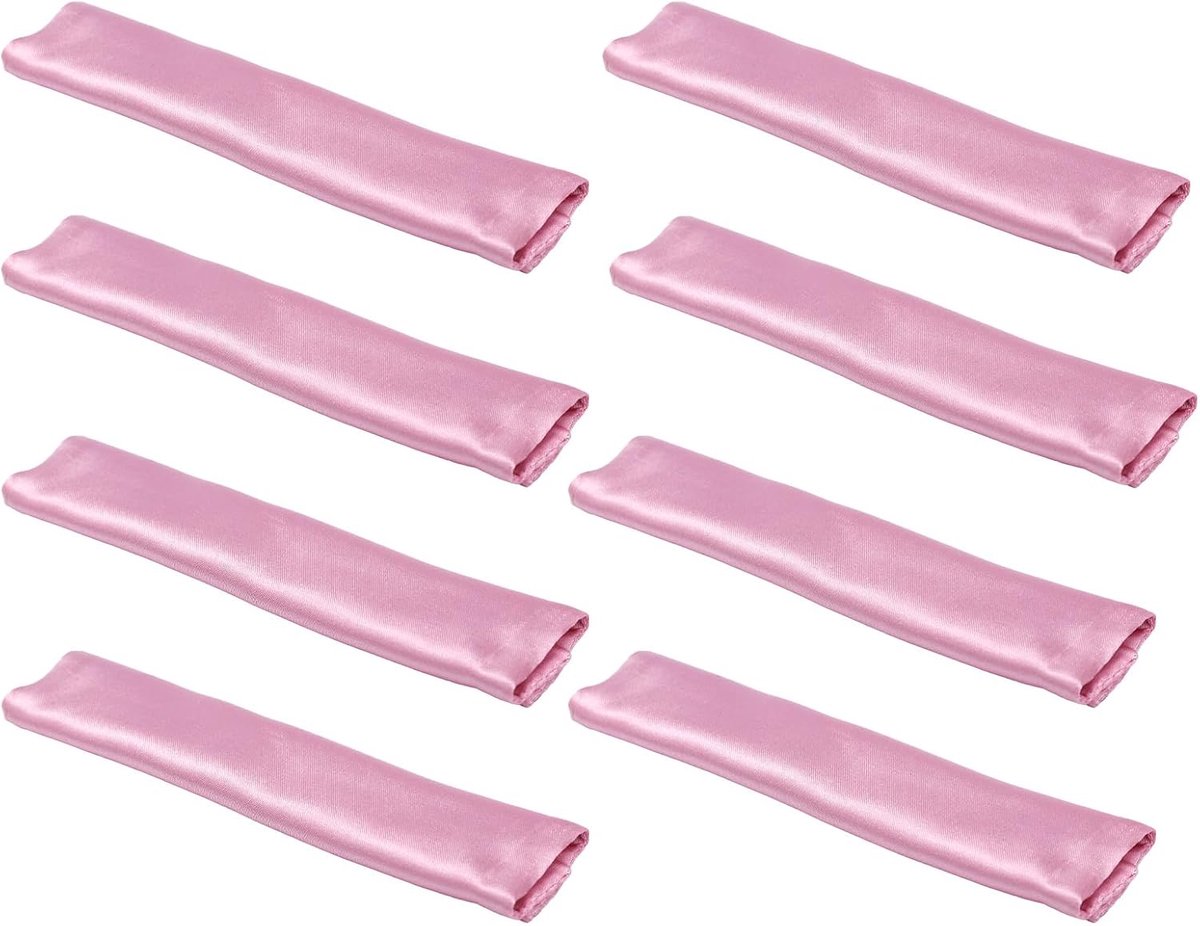 8st Maskerbandbeschermers, Satijn Comfortabel en Ademend Kussentjes Zachte Gezichtsbeschermer Universele Positieve Druk Hoofdbandbeschermers voor het Verminderen van Rode Vlekken (Roze)