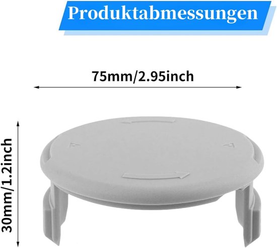 Afdekking voor grastrimmer voor Ryobi 18 V ONE+ accu en hybride grastrimmer olt1832, OLT1825, RLT1830Li, RY18LTX33A-0,2 stuks hoogwaardige kwaliteit spoeldeksel — afbeelding 2