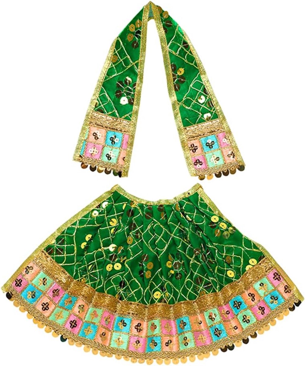 Laxmi Durga Devi MATA Dress poshak vastra Cloth lehanga Chunari Puja Item for Idol Statue Home Decor Indian Traditional Festival Laxmi poojan Navratri Decorations Decor(Size:- 7")