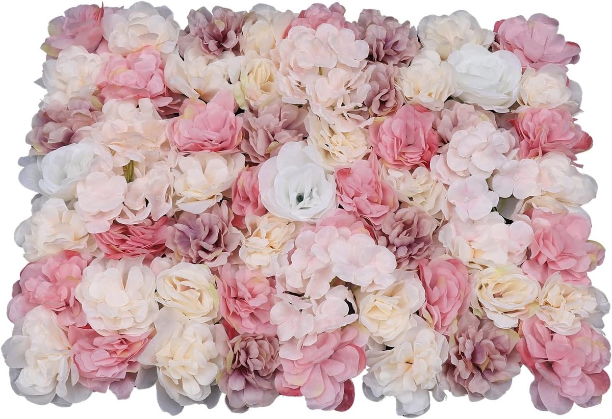 Kunstbloemenwand, wandpaneel, muur, kunstbloemen, achtergrond, bruiloft, bloemstukken, hortensia, decoratieve bloemen, kunstzijden bloemen, arrangement voor balkon, tuin, dahlia's, rozen, hortensia,