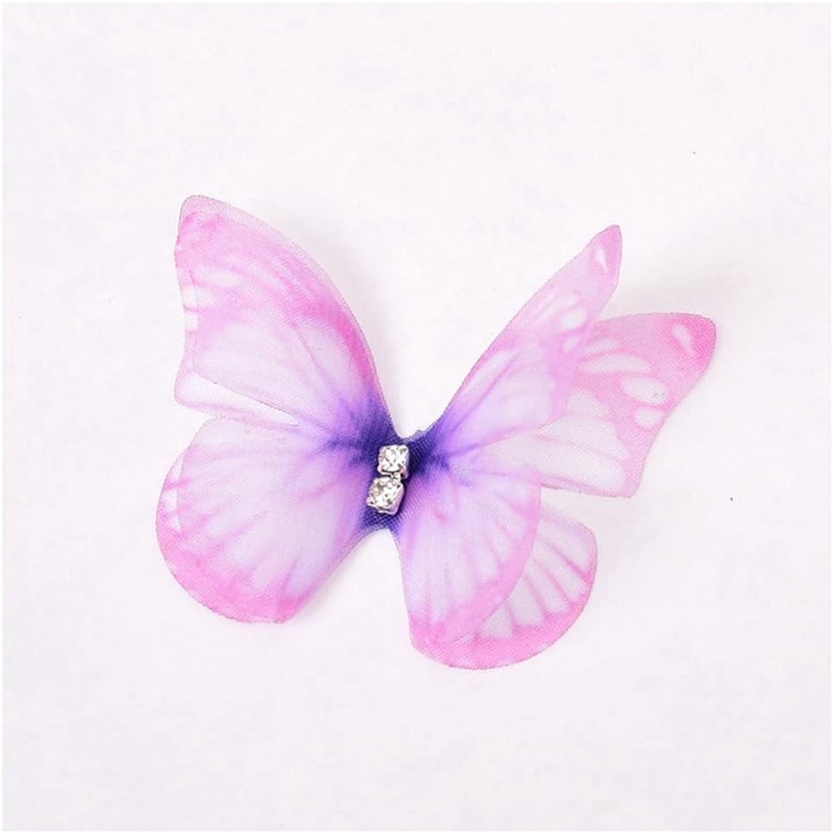 Strassteentjes, organza, kleurrijke vlinders, decoratiestof, glitter, vlindervleugels, ornament voor doe-het-zelf naaien, kleding, applicaties, haarspelden
