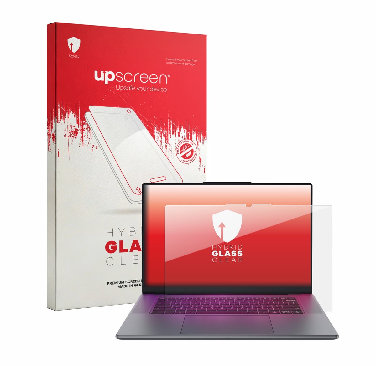 upscreen - Screenprotector voor Lenovo Yoga Pro 9i Gen 11 Aura Edition 16" - Folie Beschermfolie Beschermglas transparant