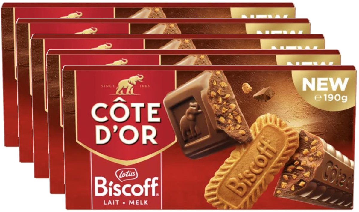 Cote d'Or Biscoff Lait - Multipack - Chocolade - 950g (5x190g)