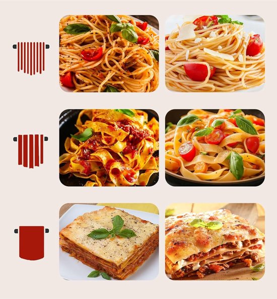 3-in-1 Pastamachine Opzetstuk voor KitchenAid - Pastaroller, Fettuccine- en Spaghettisnijder — afbeelding 5