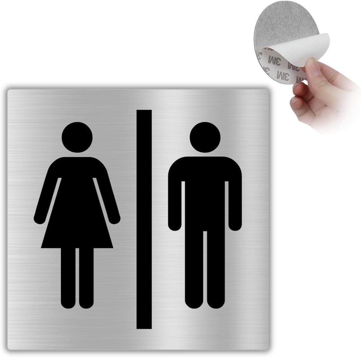 WC Aanduiding - 10x10 cm - Aluminium - Wegwijzer Toilet
