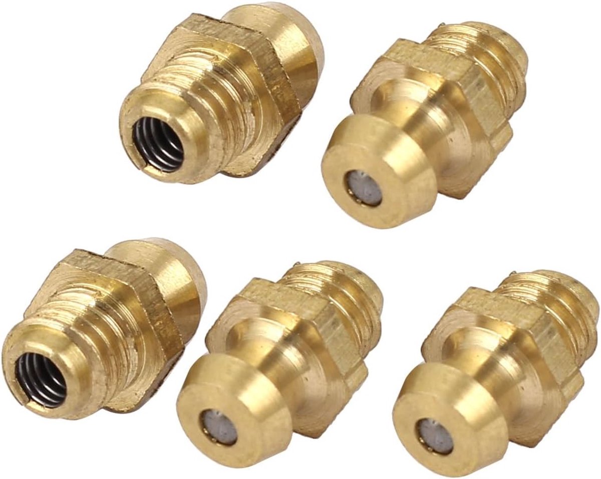 Uxcell M6 x 5 mm buitendraad messing rechte vetnippels fittingen 5 stuks