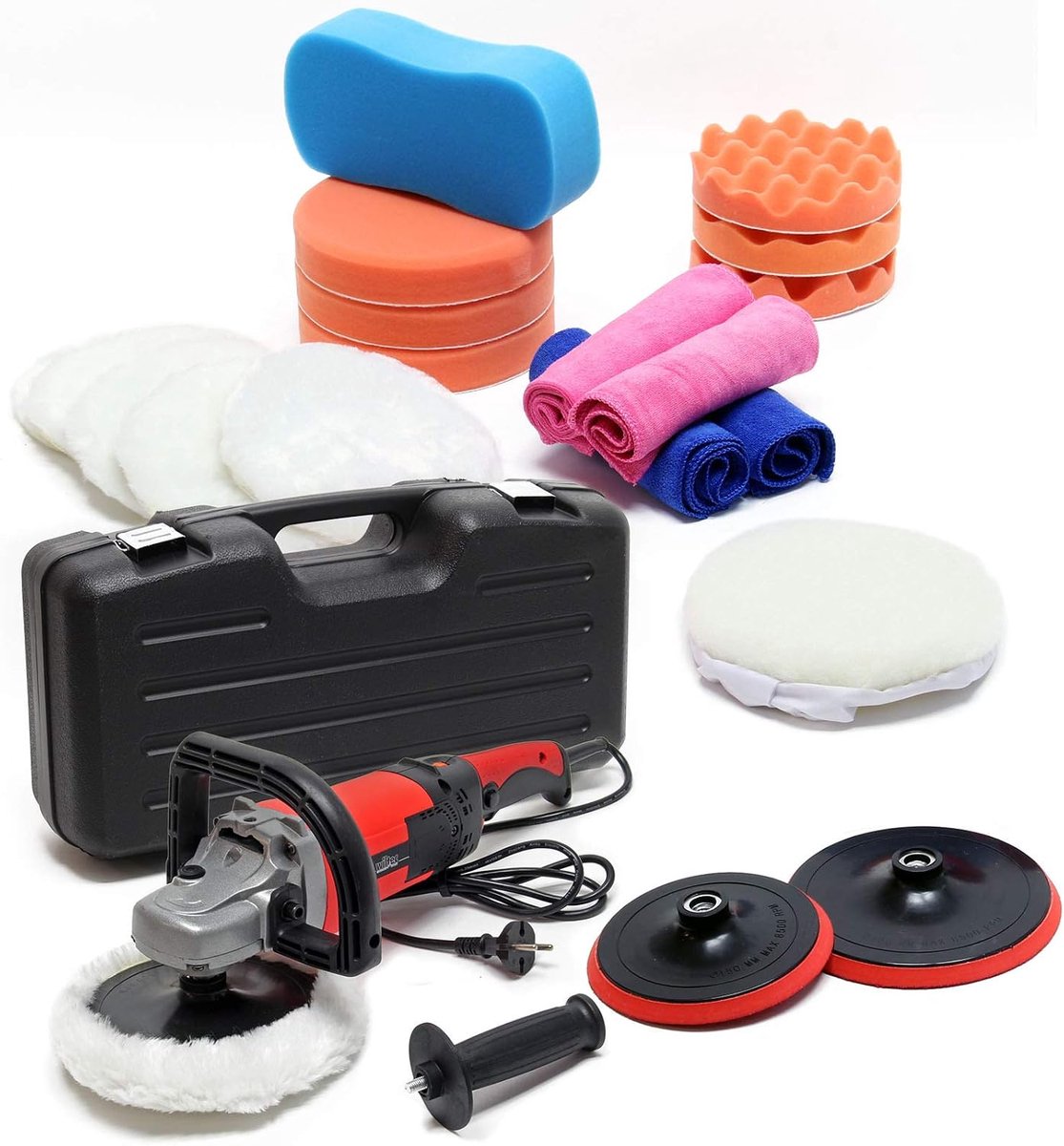 Polijstmachine 26-delige set - 1500W, 3000 omw/min - poetsmachine met 6 niveaus