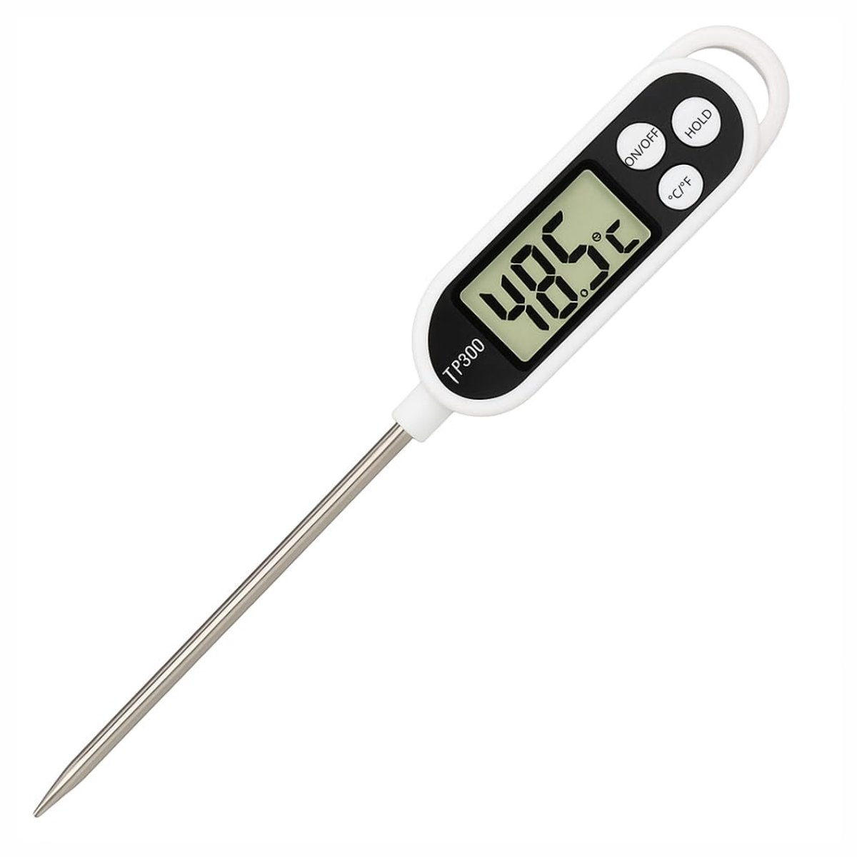 keukenthermometer met snellezing, met sonde van roestvrij staal en lcd-display, thermometer -50 °C tot +300 °C, ideaal voor vlees, BBQ, oven en snoep