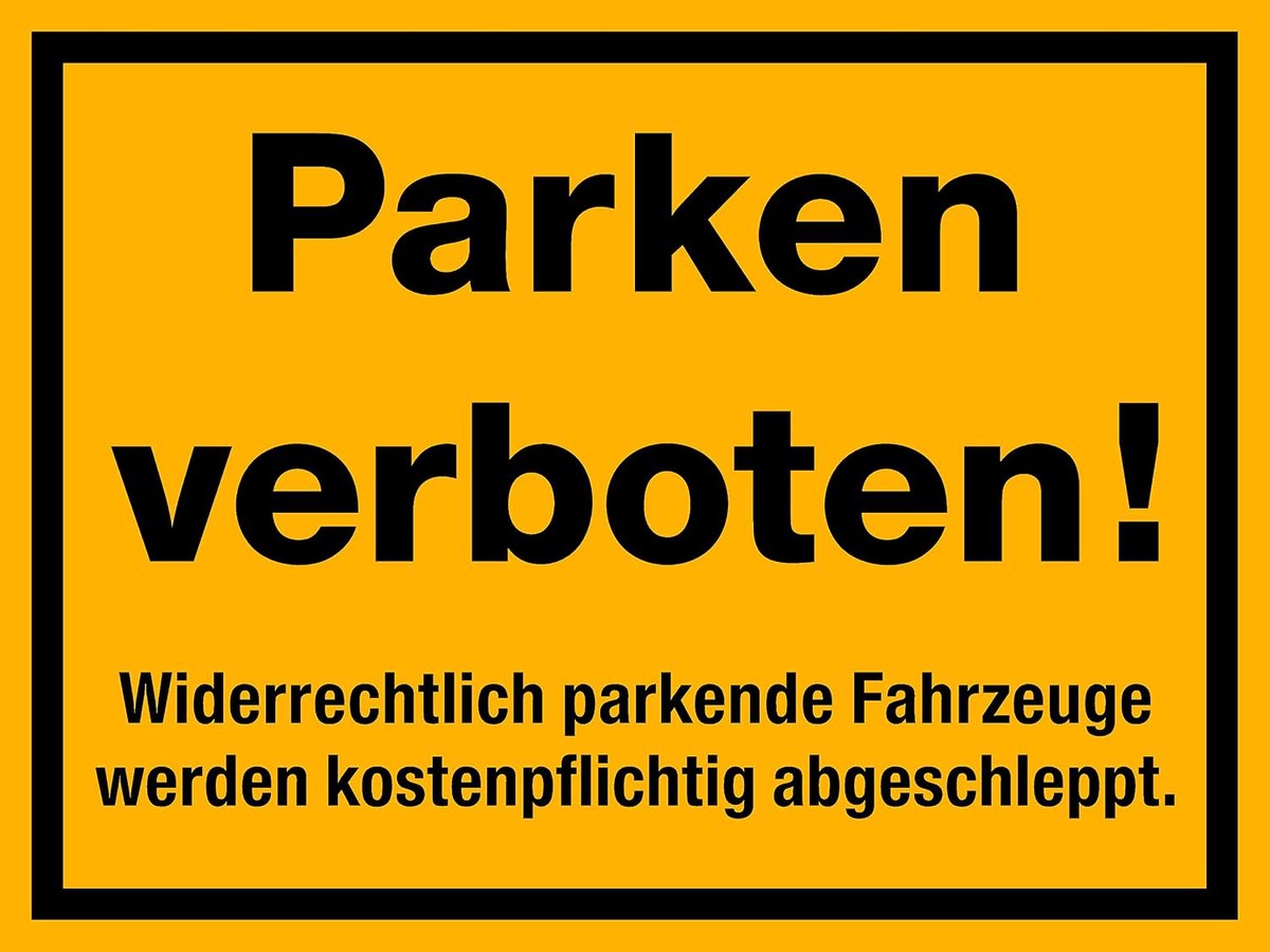 zelfklevend (!) bord, parkeren verboden, 40 x 30 cm, 1,5 mm dik