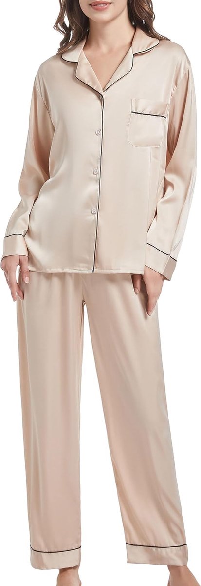 Pyjama voor dames satijnen pyjama set button down dames pyjama tweedelige zijden pyjama voor dames sets
