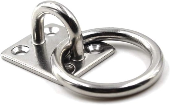 Rvs Wandbeugel met Ring voor M10 Eye Plate - Inclusief Schroeven - Duurzame Wandmontage voor Beveiliging en Ondersteuning — afbeelding 2