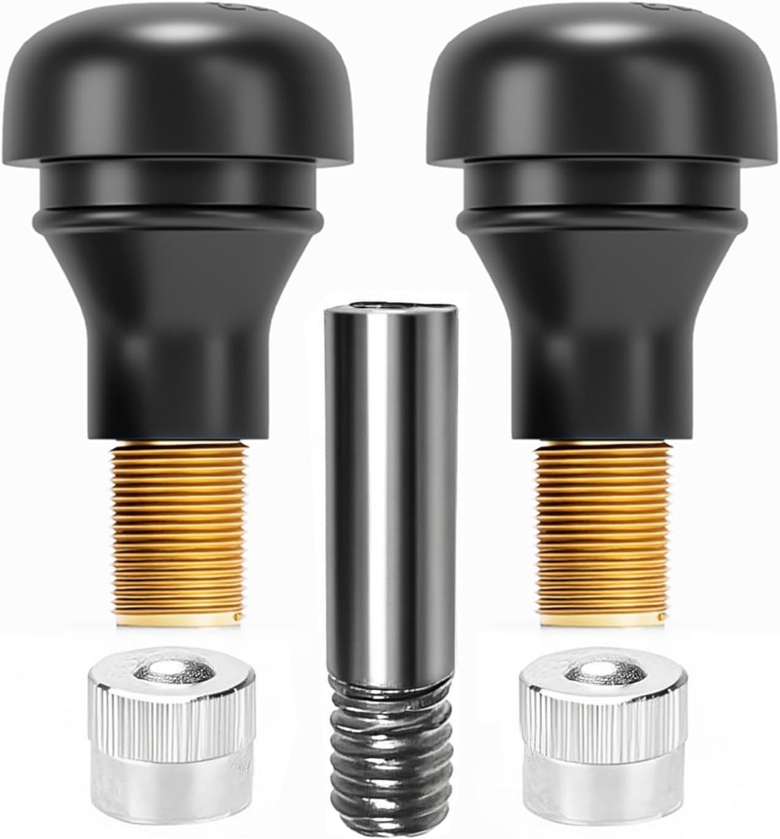 2 stuks tubeless ventiel en verlengventiel reserveventielset voor tubeless banden op e-scooters, scooters, fietsen, motorfietsen, bestelwagens, hoverboards en campers