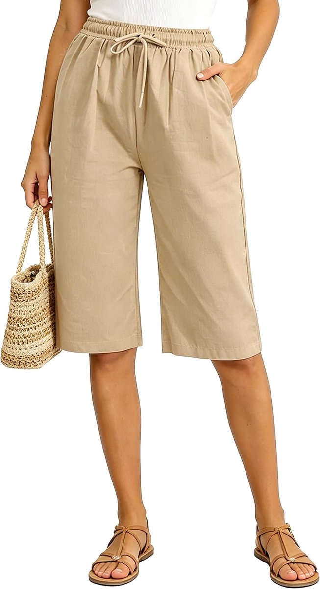 Damesshorts, zomer, vloeiend, licht, bermuda, katoen