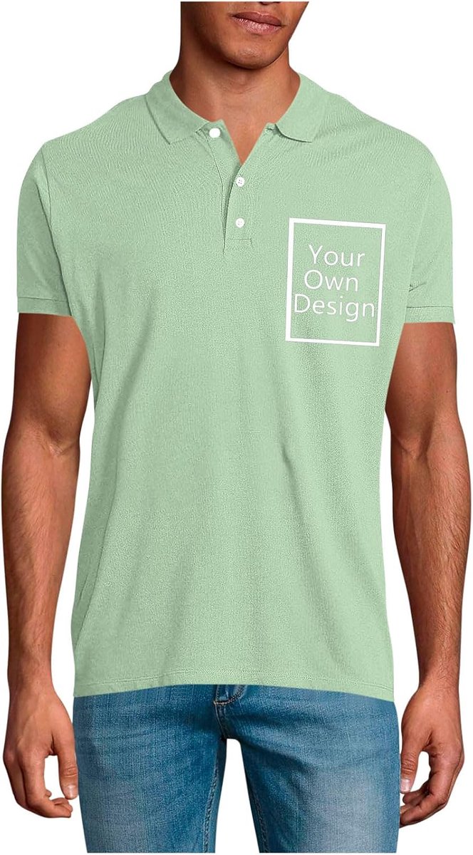Personalisierte Poloshirt Herren Damen - Polo Shirts Bedrucken Lassen mit Logo/Foto/Text, Tshirt Selbst Gestalten T-Shirt ideal für Uniformen, Firmenevents, Teamausflüge Geschenke Personalisiert S-5XL