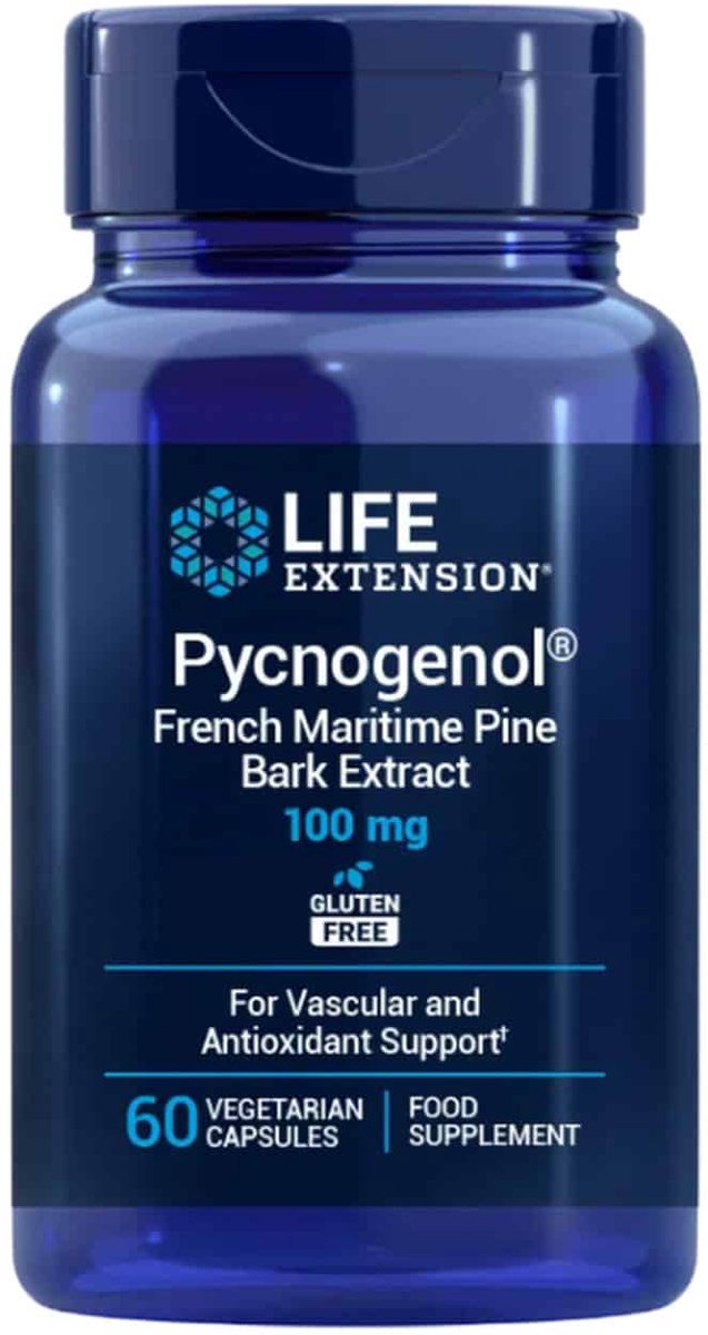 Life Extension - Pycnogenol® - 100 mg pijnboomschorsextract - 60 vegetarische capsules - Voedingssupplementen