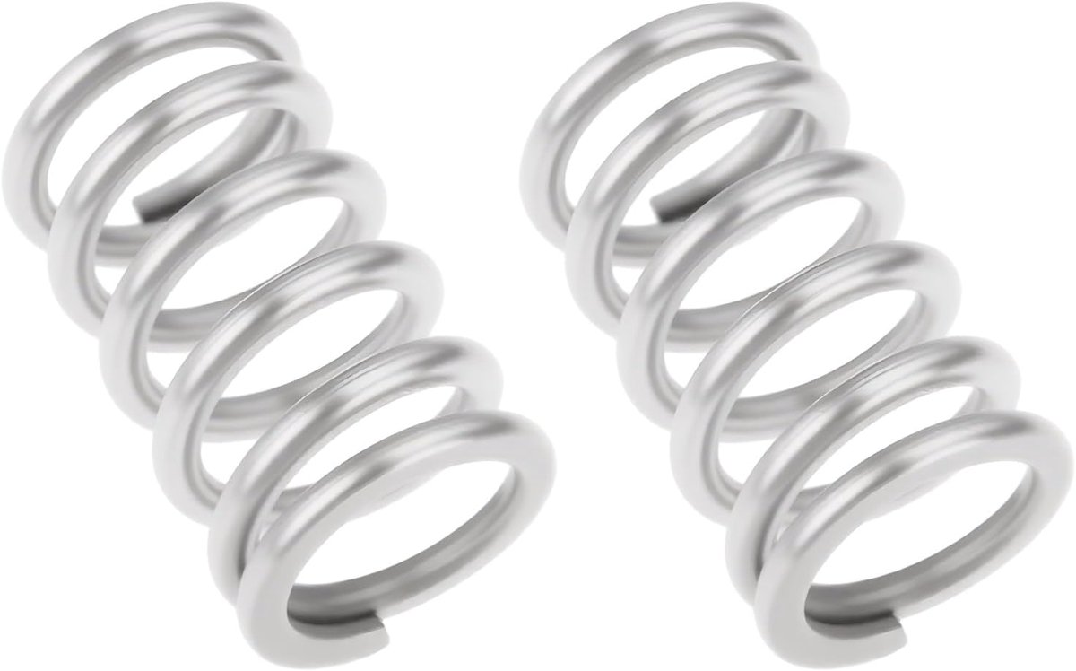 2 stuks roestvrij staal Tremolo Arm Spanveren 18.5x28.5x13.3mm Compatibel met Bigsby Elektrische Gitaar Bass, Zilver