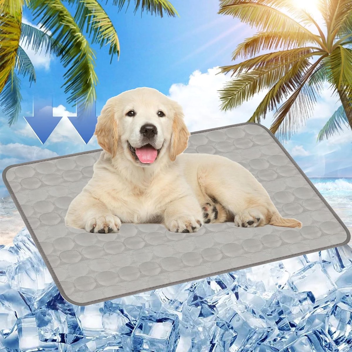 Koelmat voor hond en kat, koeltapijt voor honden en katten, koelmat met gel, koeltapijt voor huisdieren, voor thuis of in de
