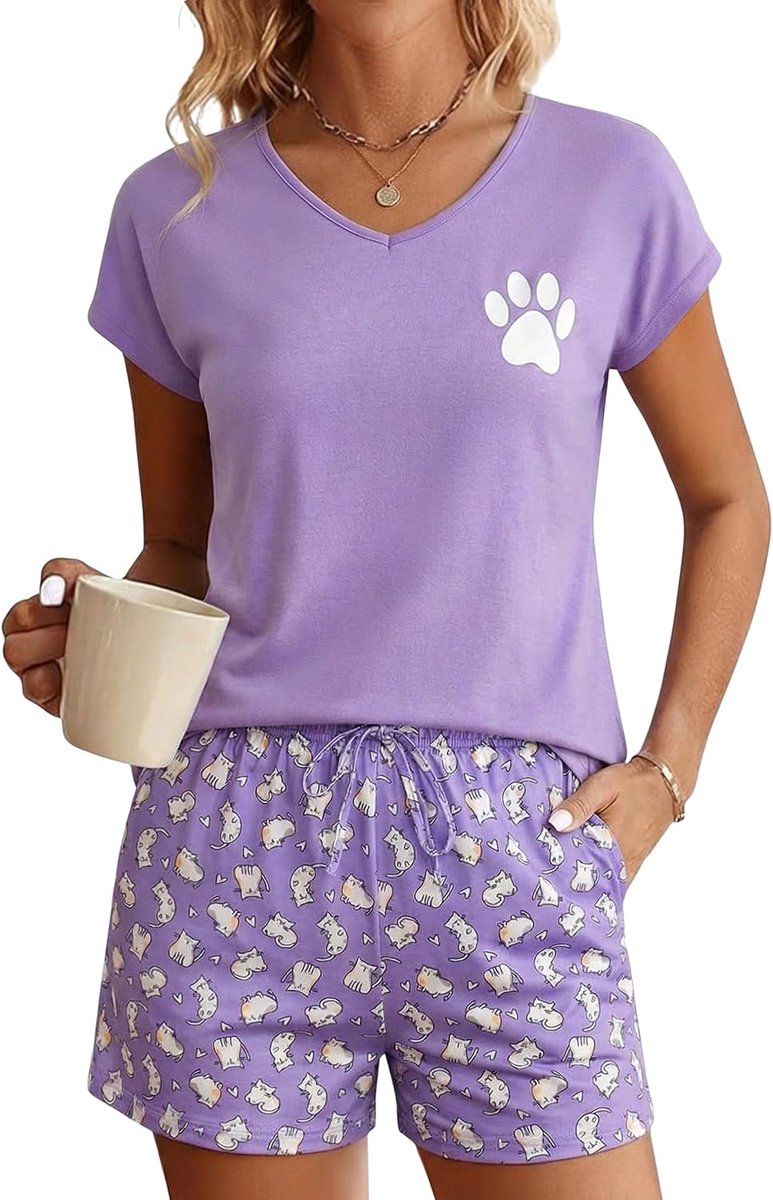 Pyjama dames korte pyjama zomer katoen