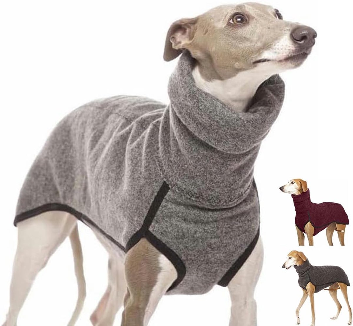 Hondenkleding voor grote honden, coltrui, windhond, stretch fleece vest, huisdiertrui, jas voor middelgrote en grote honden, maat 4XL