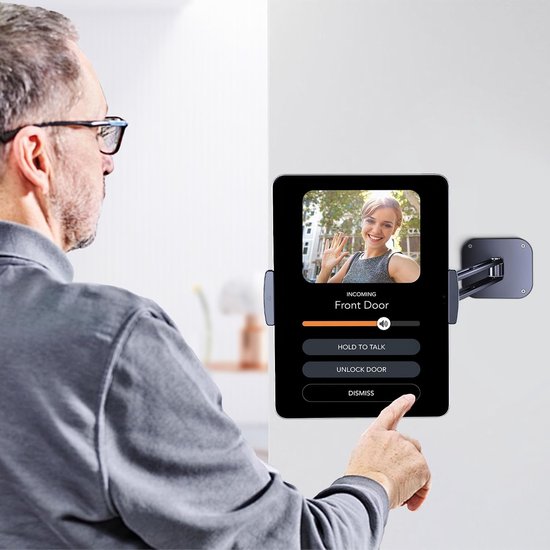 Version Tablet Wall Mount Holder, 15" Aluminium Wall Mount for iPad met 360° verstelbare roterende basis voor iPad Pro Air Mini, Galaxy Tab, alle 4,7-13" telefoons en tablets (lange — afbeelding 4