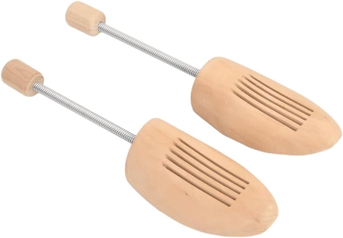 Schoenspanners 2 paar van massief lotushout voor dames maat 35-38, schoenspanners voor vormvastheid voor leren schoenen, inclusief clips