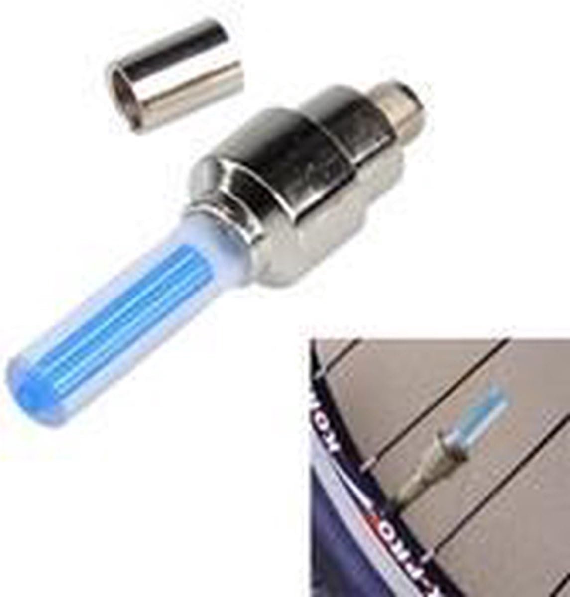 Fietslampen - Ventielverlichting - 2x LED Spoke Light - Blauw - Extra zichtbaarheid in het donker - ShopVlot