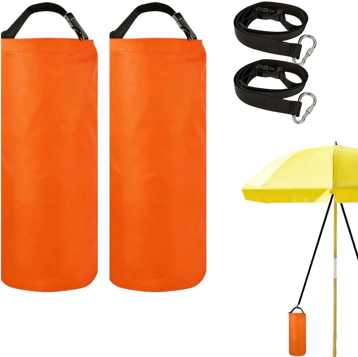 Zandzakken voor tent 2 stuks, elk 11,3 kg, met draagriem, draagbaar