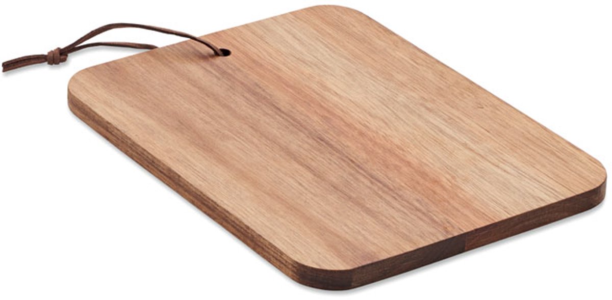 2 stuks Acaciahouten snijplanken met PU koord.