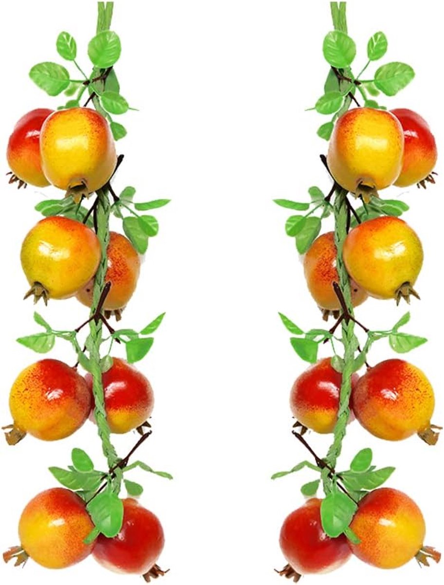 2 Stuks Creatieve Rattan Hangdecoratie met Realistische Fruit Groentensimulatie Natuurlijke Kleuren Levendig Ontwerp voor Klaslokaal Gangdecoratie Onderhoudsvrij