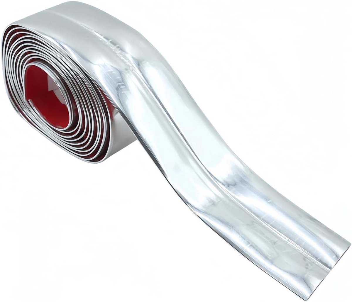 Zilveren kunststof hoekbeschermingsband, 6 cm × 3 m, flexibele hoekrandbescherming voor wanddecoratie en plinten