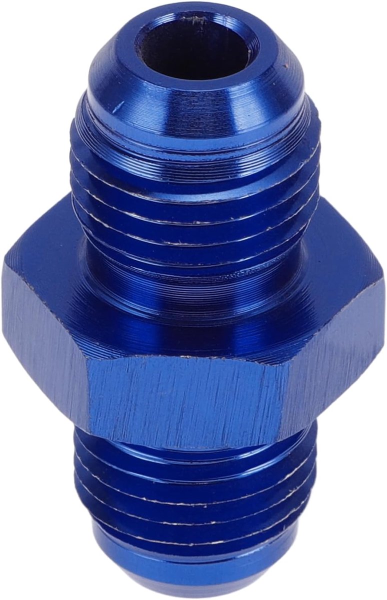 Dailygoods - Male Flare Reducer Hose Fitting Adapter AN6-AN6 Aluminium Blauw