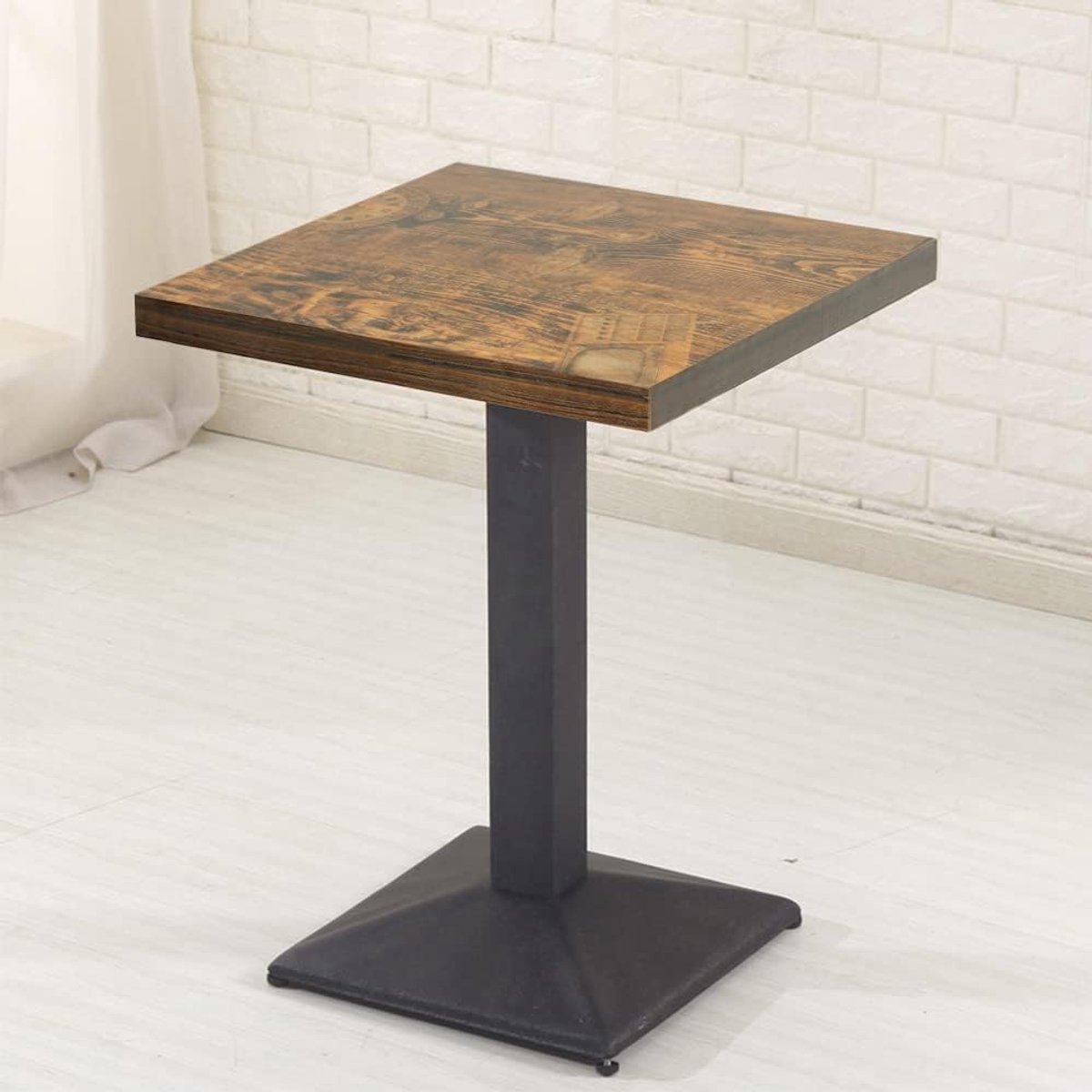 Eettafel, vierkant, 60 x 60 x 75 cm, modieuze tafel, kan worden gebruikt als keukentafel, eettafel, tuintafel, theetafel of salontafel (klok)