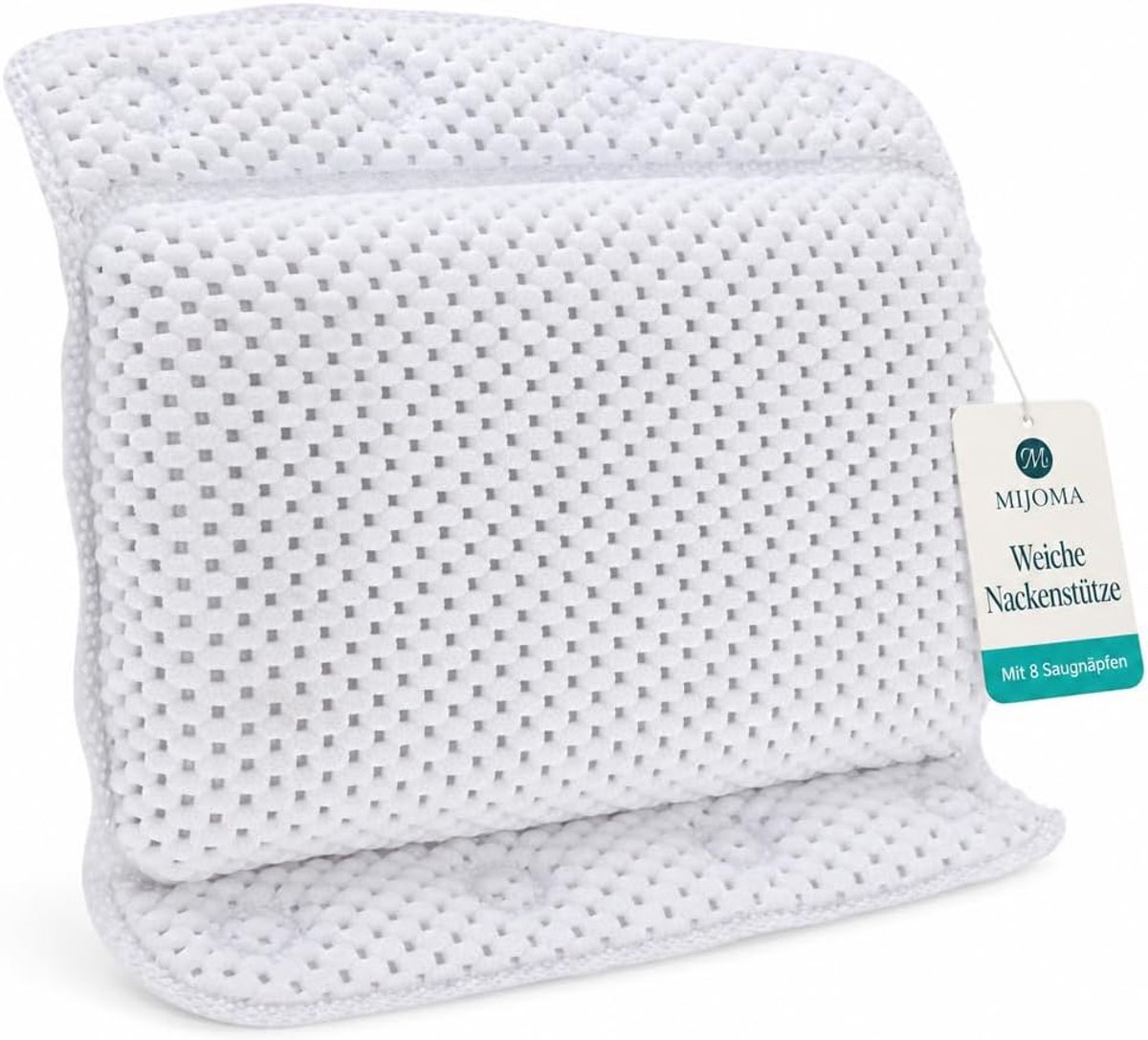 Dailygoods- Badkussen Zacht - Antislip - Neksteun - 8 Zuignappen - Sneldrogend - Ergonomisch Ontwerp - Waterafstotend
