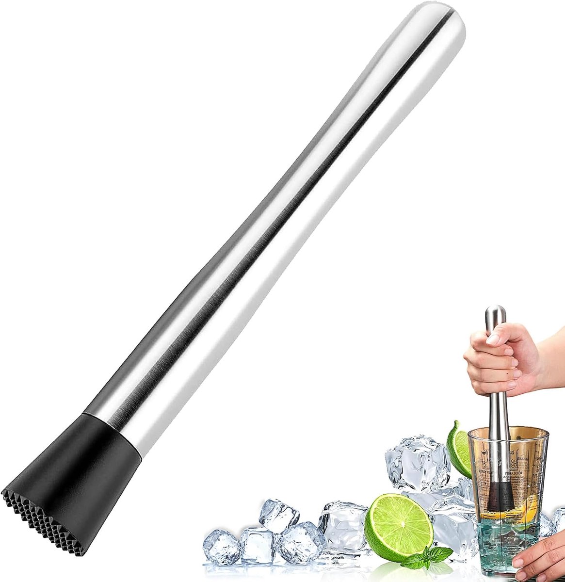 roestvrij staal, 21 cm, multifunctionele mojito-stamper, voor keuken, bar, restaurant