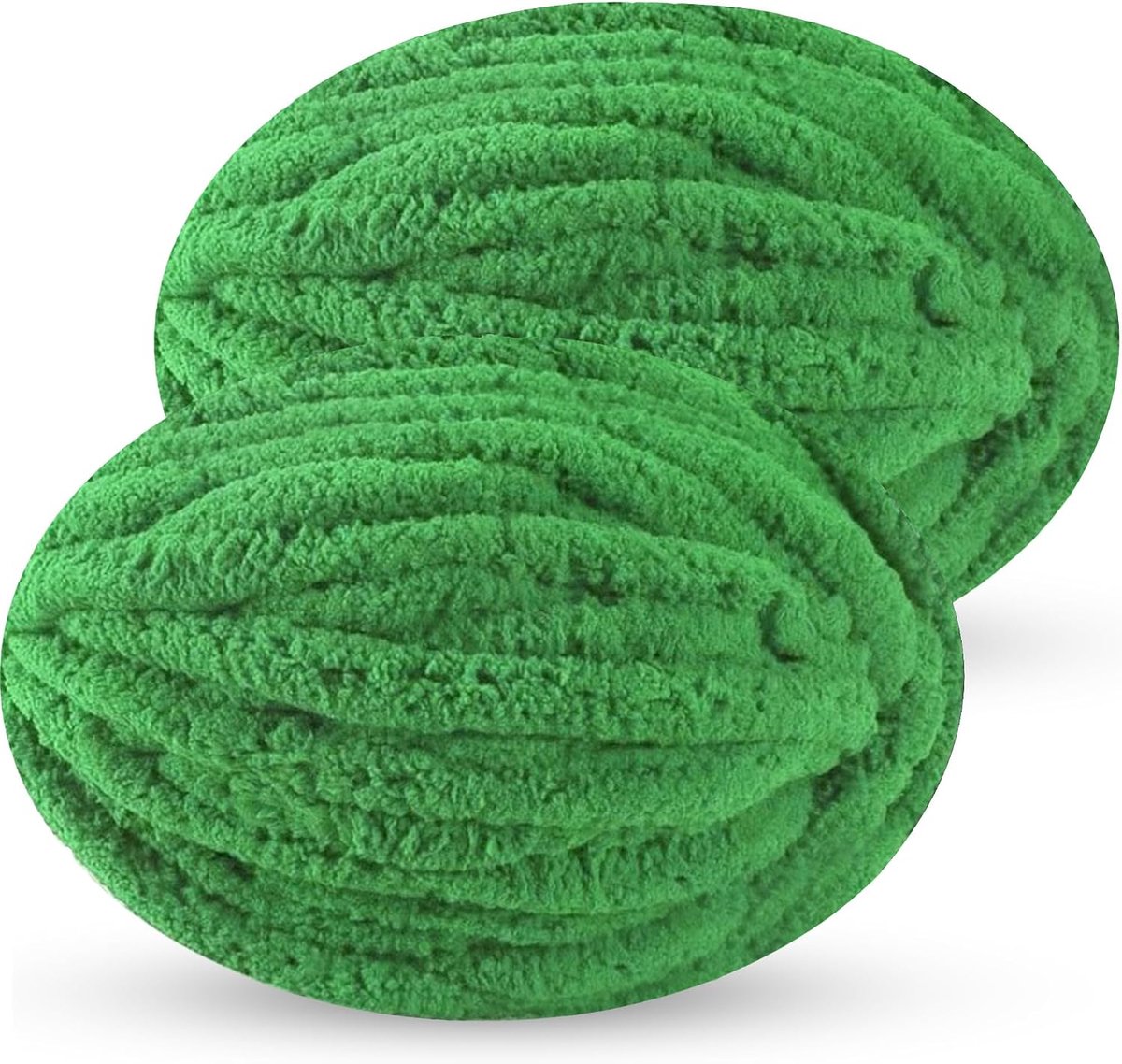 Chunky Yarn for Hand Knitting, Tick Wool Plush Yarn 2 Stuks Totaal 500 g (Appelgroen)