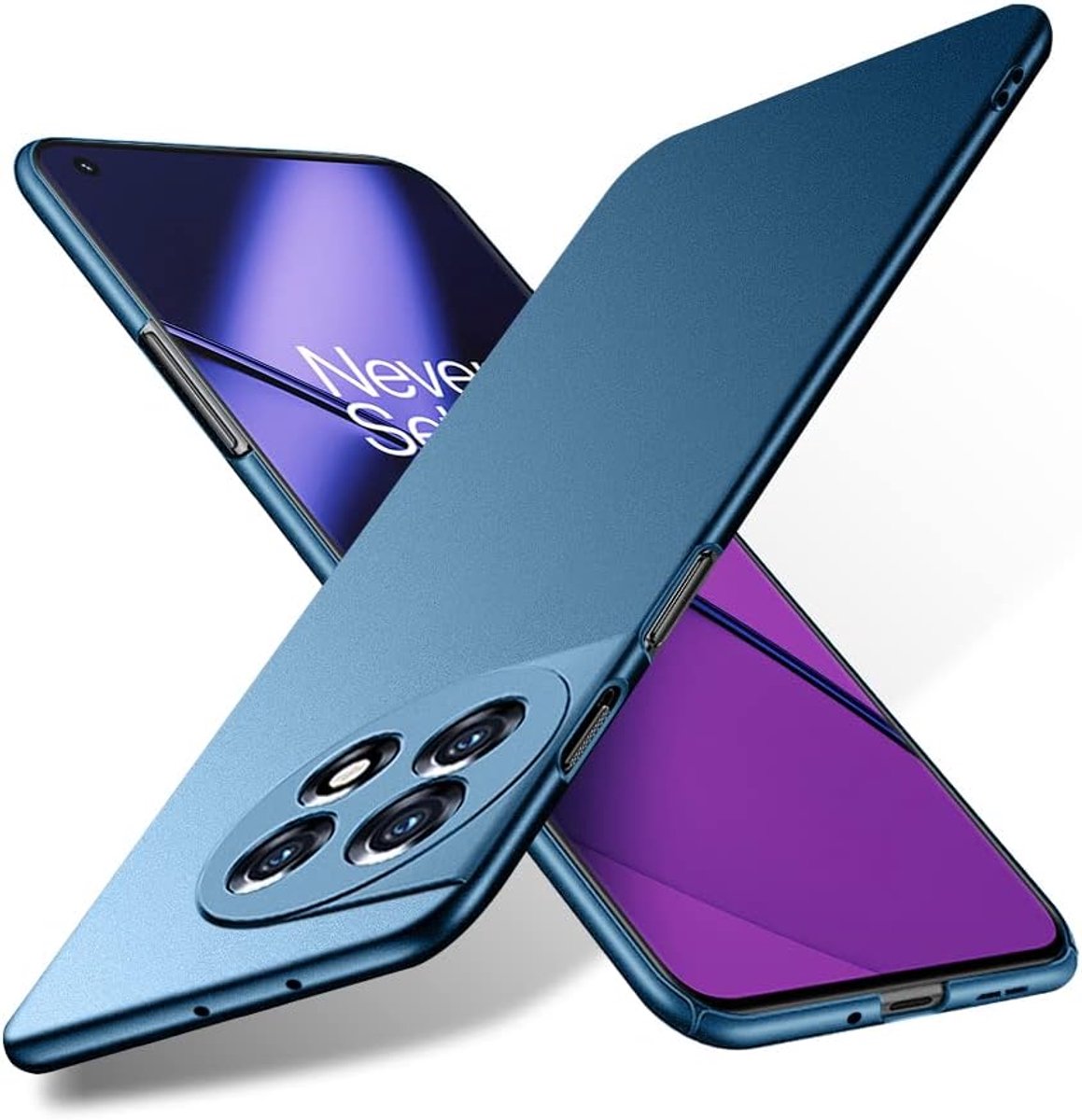 Bastmei voor Oneplus 11 hoesje 5G (2023), extreem licht, ultralicht, superdun, camerabescherming, hard PC beschermhoesje voor OnePlus 11 5G (grindblauw)