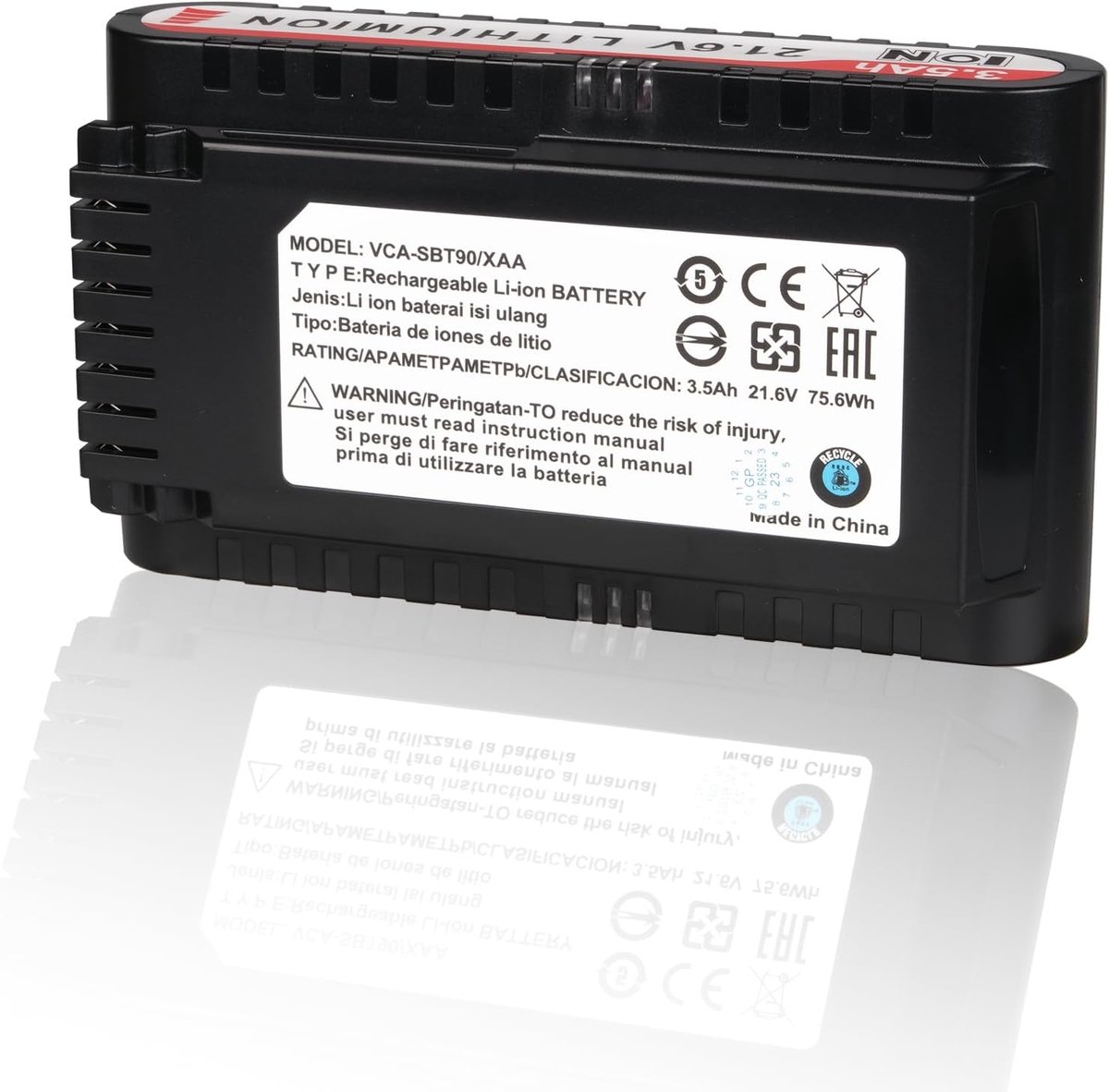 compatibel met Samsung Jet 90 90+, Jet 70 75 75+, Jet 60 Series draadloze stofzuiger, vervanging voor accu VCA-SBTA60, VCA-SBT90, VCA-SBT90/XAA, VCA-SBT90EB, 21,6 V 3500 mAh
