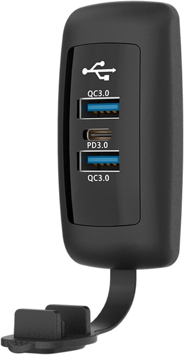 Autolader, USB-autolader, 12V/24V USB-stopcontact, oplaadbus, QC2.0/3.0/4.0, PD2.0/3.0, 48w, Dual QC3.0 USB A & PD3.0 type C USB-aansluiting, voor 12 V/24 V auto, boot, camper