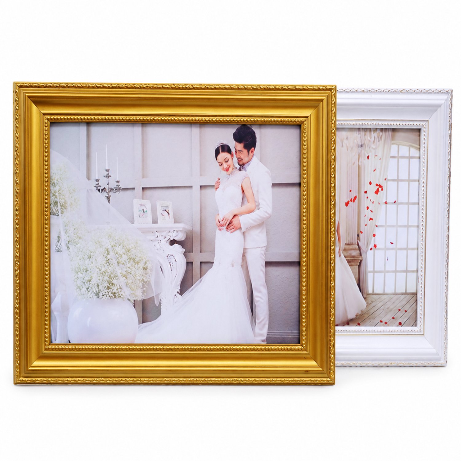 SWGOTA Gouden houten staande fotolijst voor één foto, 25.4 x 20.3 cm