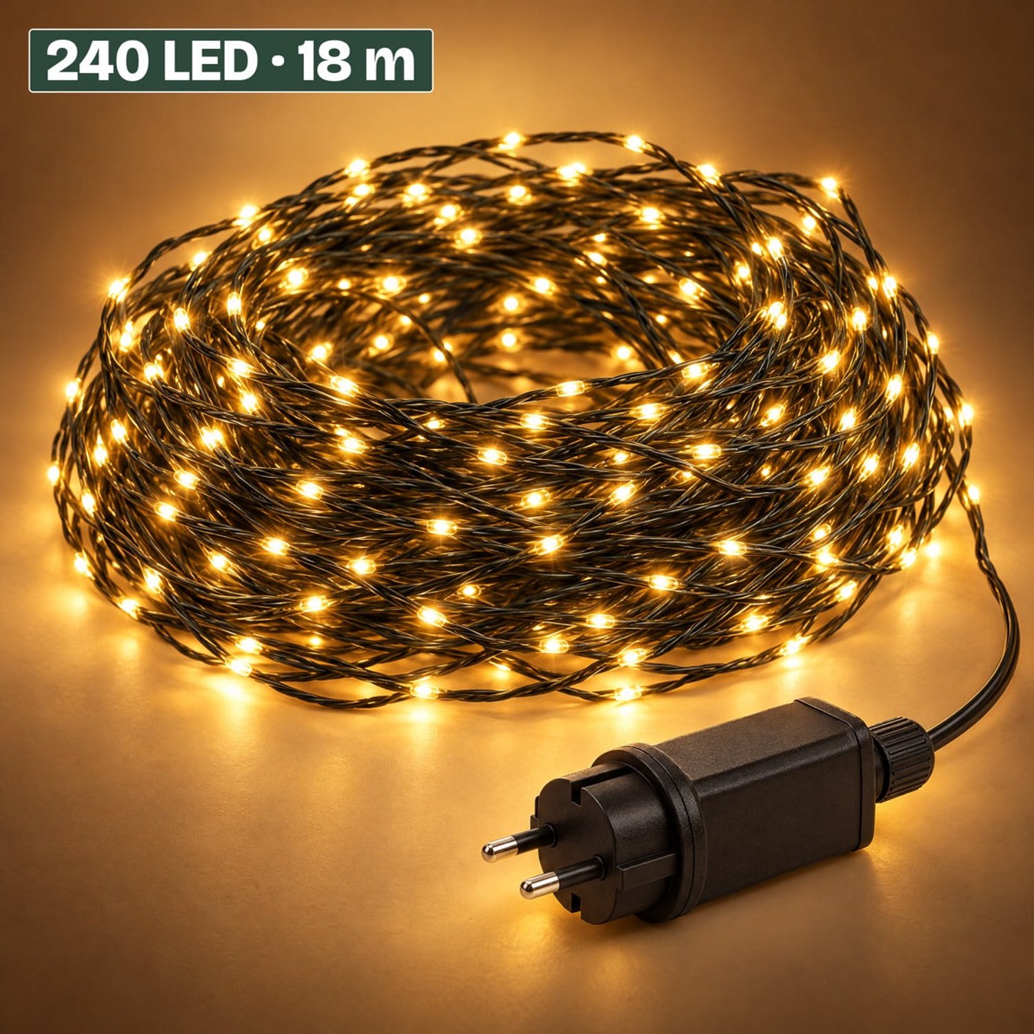 Levano Kerstverlichting Buiten - 240 LED 18 m - Extra Warm Wit - Kerstlampjes - Tuinverlichting - Lichtsnoer voor Binnen en Buiten - Buitenverlichting - LED Verlichting - Kerstboomverlichting - Lichtslinger - Sfeerverlichting - Snoerverlichting